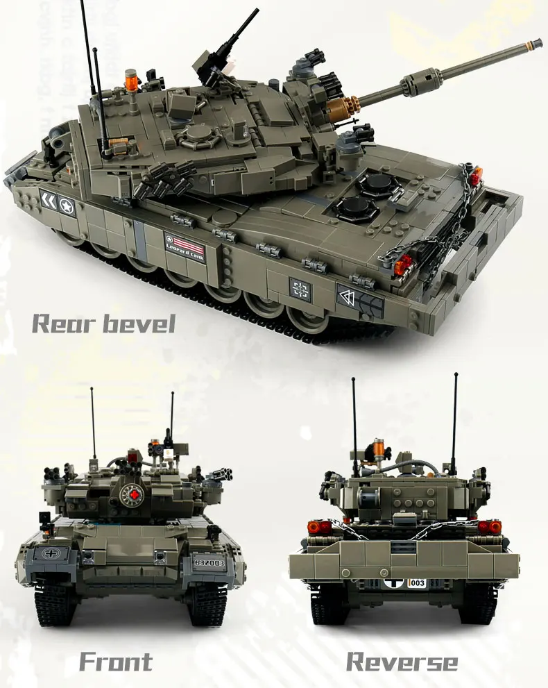 632003 главный боевой танк Leopard 2, набор строительных блоков, кирпичи, сборные, сделай сам, развивающие игрушки на день рождения, веселые рождественские подарки