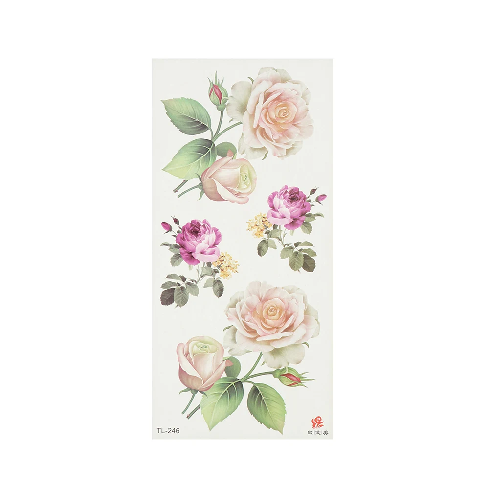 style2-13 1 шт., новинка, модные, 3D, реалистичные, розовые, сексуальные, водонепроницаемые, временные татуировки для женщин, флеш-тату, на руку, на плечо, большие цветы, наклейки - Цвет: style2-13