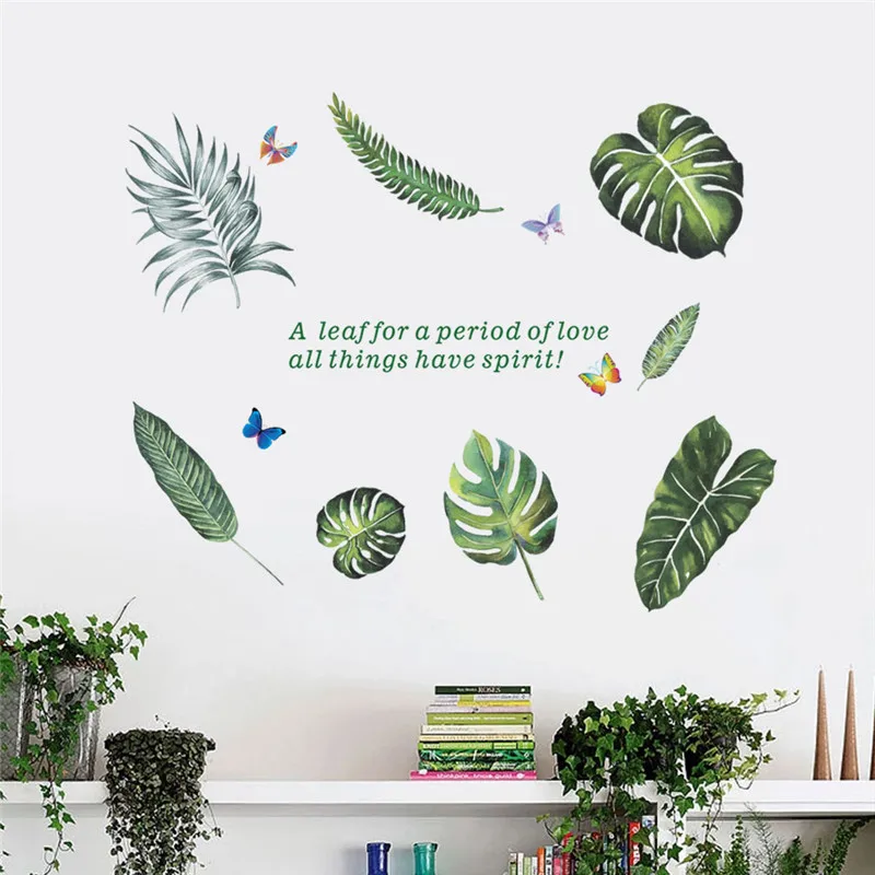 garden flower leaf butterfly wall stickers living room bedroom TV Background window decals mural arts wedding decor | Дом и сад