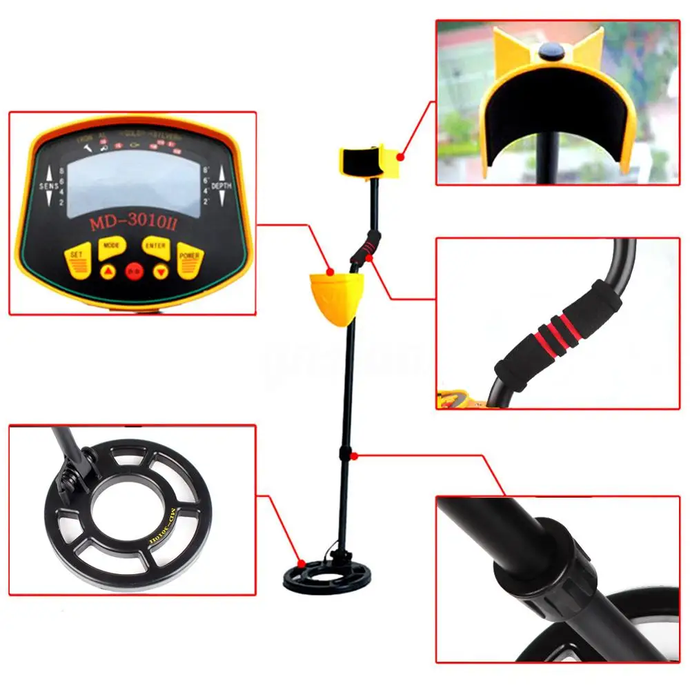 MD-3010II Metal Detector Gold Digger Treasure Hunt Ground Searching metal detector Nugget finder LCD Display | Инструменты