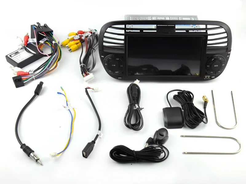 Автомобильный мультимедийный видеопроигрыватель на Android 10 с GPS для FIAT 500 2013