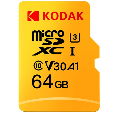 Карта памяти microsd KODAK, 128/256/512/32/64 ГБ, U1, TF, 4K, класс 10, карта Micro SD, U3 UHS-I/16 ГБ