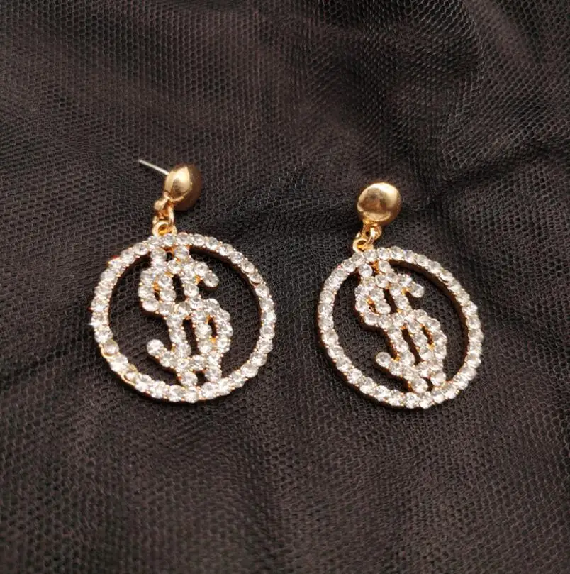 Уникальный дизайн креативная смешная американской валюты Серьги с символом