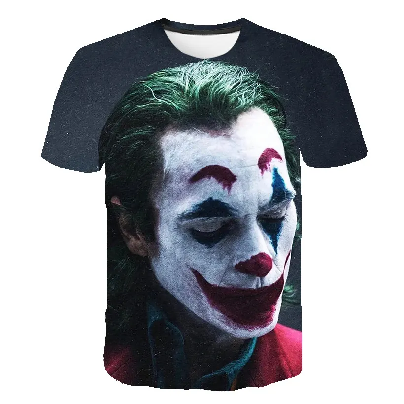 

2021 hot-sale Clown 3D Printed T Shirt Boy Joker Face Male tshirt 3d Clown Short Sleeve Funny T Shirts Tops & Tees 4T-14T