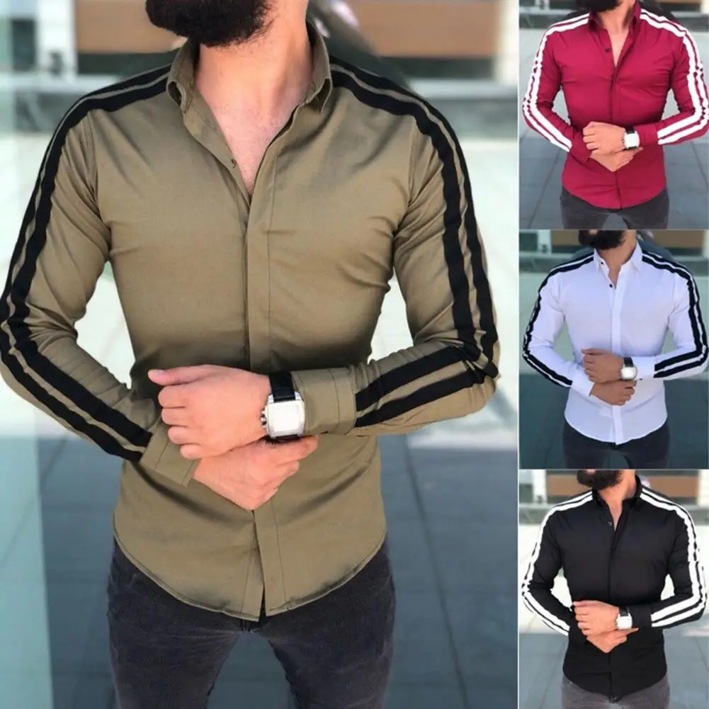 Мужская дышащая Осенняя Рубашка Hot apparel пуговицы для рубашек облегающая офисная