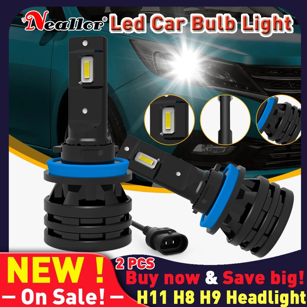 

H11 H8 H9 Светодиодные фары 12v супер яркий белый 6000K пар противотуманные фары передние фары лед лампы на автомобили аксессуары диодные лампы для...