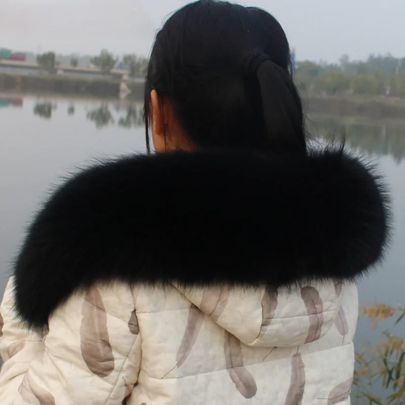 Модная Роскошная Коллекция 100% года натуральный мех енота воротник унисекс