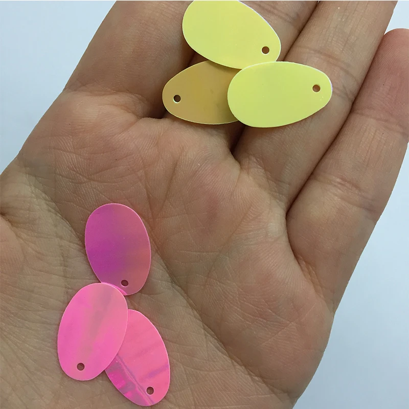 Большие овальные пайетки в форме яйца плоские из ПВХ с боковым отверстием одежда