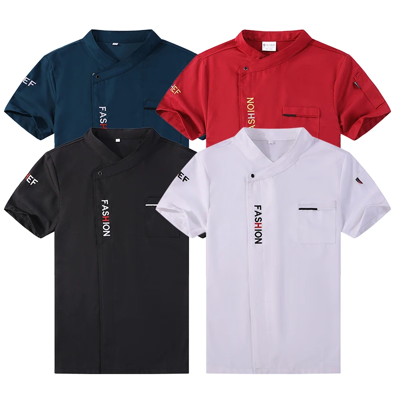 Униформа шеф повара Мужская дышащая сетчатая рабочая одежда с коротким рукавом