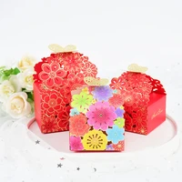 10pcslot butterfly printed flower hollow paper candy box wedding decoration baby shower birthday party favor gift package boxes