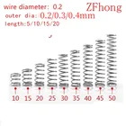 20 шт.лот 0,2*234*5101520253035404550 мм 0,2 мм нержавеющая сталь микро маленькая Пружина сжатия