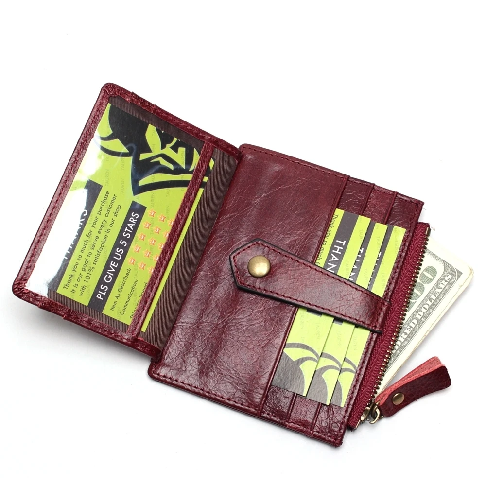 Маленький кошелек из натуральной кожи с RFID-блокировкой для женщин повседневная