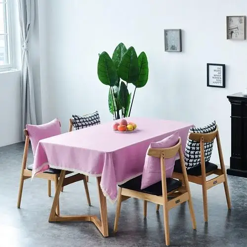 fense 48 Decorative Tablecloth Imitation Linen Lace Table Cloth Dining Table Cover Home Decoration - Цвет: fense