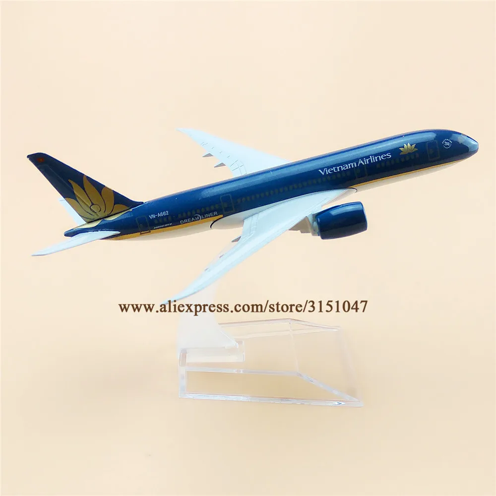 Модель самолета 16 см авиакомпании Вьетнам авиалинии модель Боинг 787 B787 из
