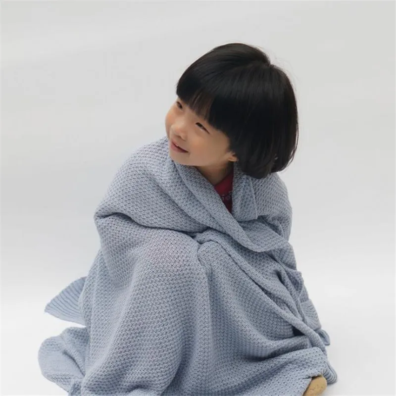 Одеяло для новорожденных 85*140 см вязаное одеяло квадратное толстое муслиновое