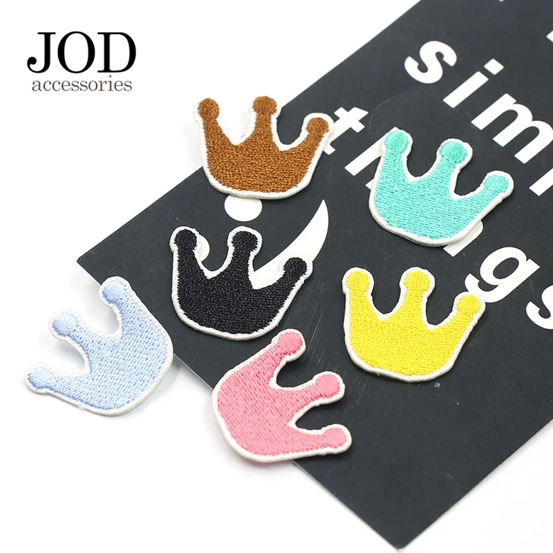 6 шт цветные термонаклейки с короной на одежде детские железные значки нашивке