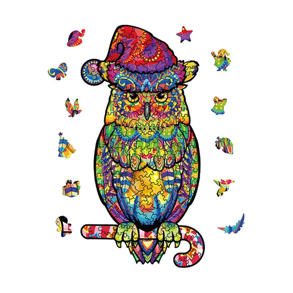 

Wooden Jigsaw Puzzles Merry Christmas Adult Kids Puzzles With Different Animal Shapes And Christmas Themed Items Educational T