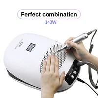 140w 3 in 1 nail drill manicure machine nail dust vacuum cleaner uv lamp extractor fan for manicure nail tool dust collector