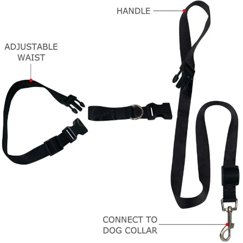 Adjustable Running Dog Leash Nylon Hand Freely Pet Products Dogs Harness Collar Jogging Lead Waist Leashes Traction Belt Rope | Дом и сад