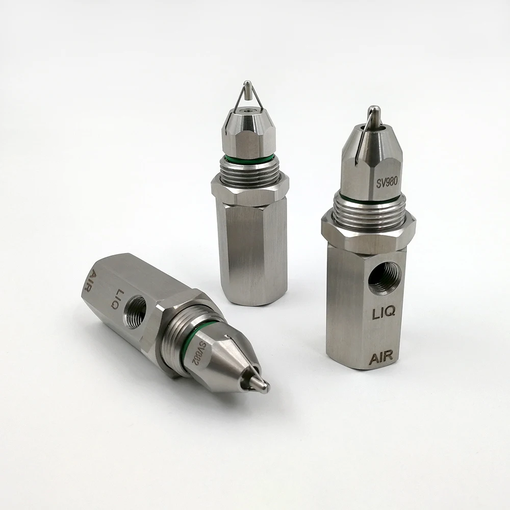 ADG SV980 Nozzle 30/60/80degree air atomizing ultrasonic spray nozzle,fine mist ultrasonic nozzle