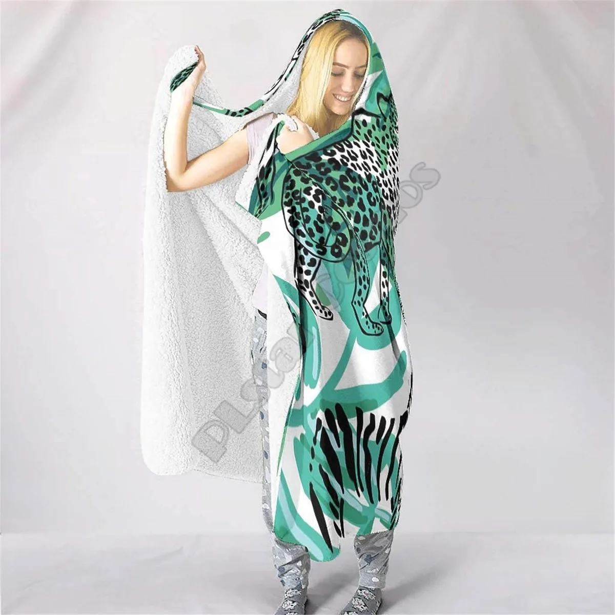 

Zebra Smooth Breathable Hooded Blanket 3D Printed Wearable Blanket Adults kids Blanket blanket throw blanket Drop Shipping 03