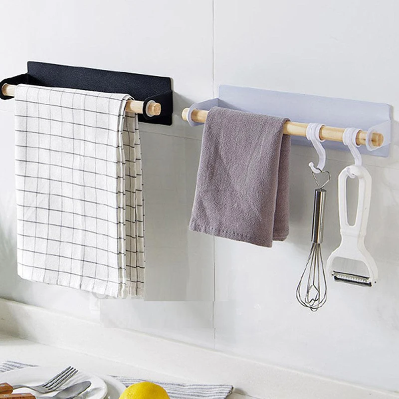 Multifunction Towel Holder Rack Self Adhesive Wall Mounted Bathroom Bar Shelf Hanging Hook Organizer | Дом и сад