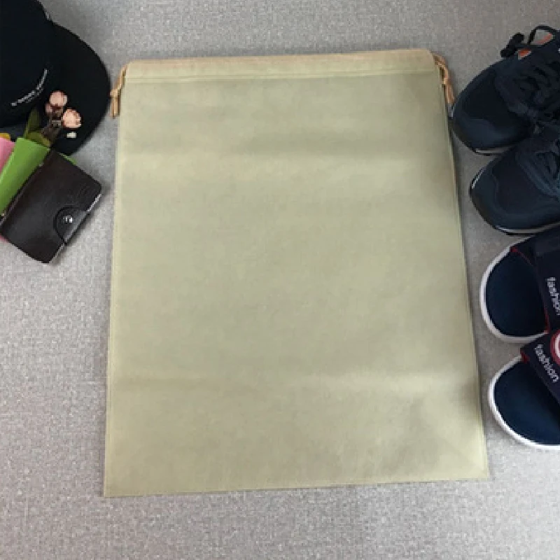 Многоразовая Нетканая хозяйственная сумка на шнурке эко складные сумки для