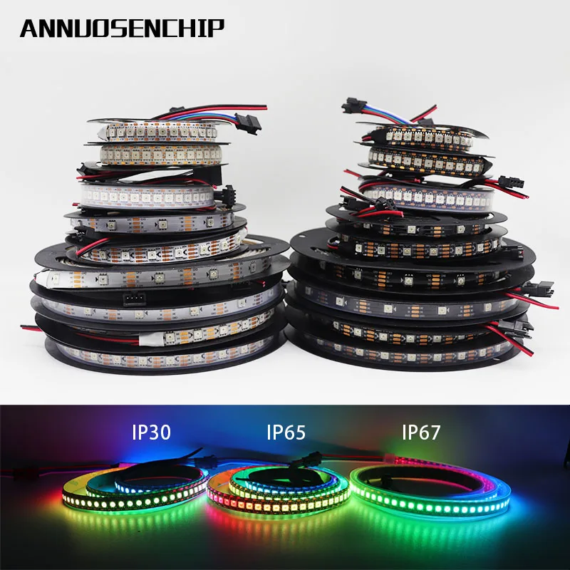 Пиксельная светодиодная RGB ленсветильник WS2815 (WS2812B/WS2813) индивидуальное