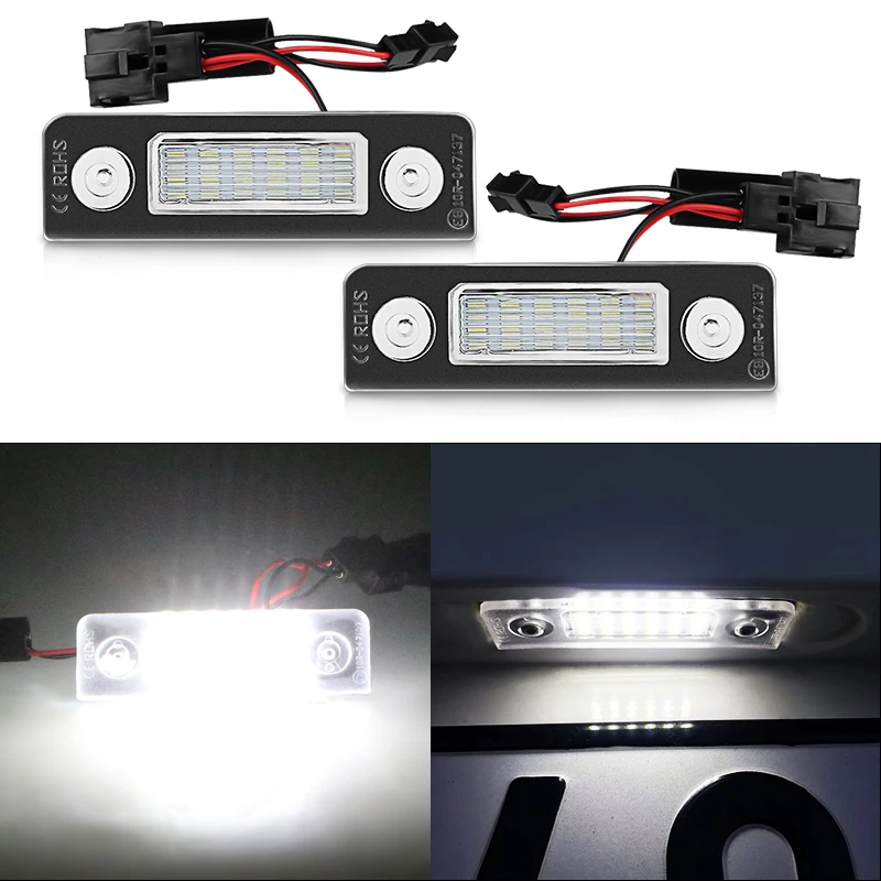 

2Pcs Car LED Number License Plate Light Lamp 12V White Caubus License Plate Lights For VW Skoda Octavia ll Facelift 2009-2012