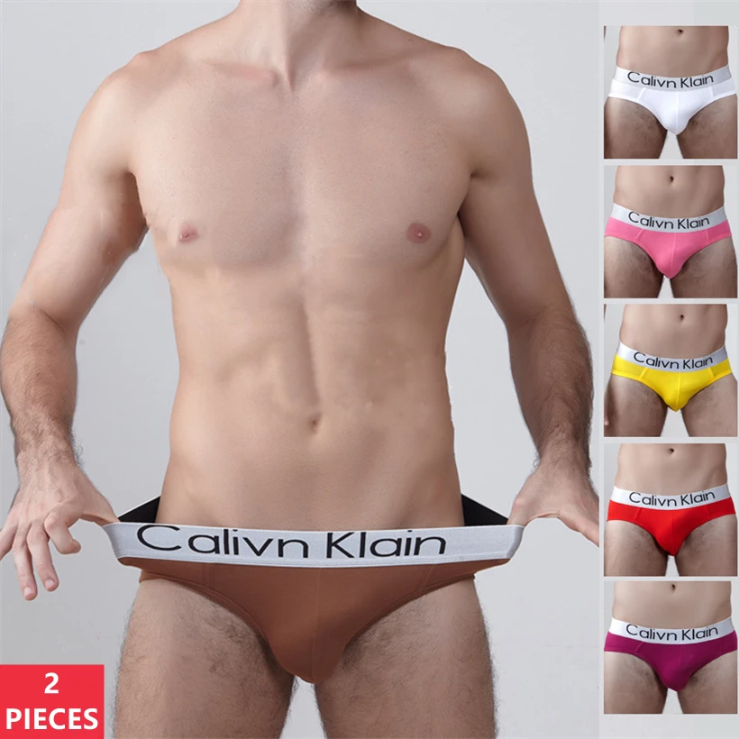 

2Pcs/Set Men's Underwear Modal Homme Boxershorts Slip Sexy Men Panties Letter Print Underpants Low-Waist Male Briefs
