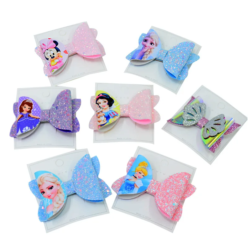 

10PCS Disney Princess Frozen Minnie Mouse Party Favor Hair Clip Souvenir Baby Girl Cute Giveaway Kids Happy Birthday Party Gift
