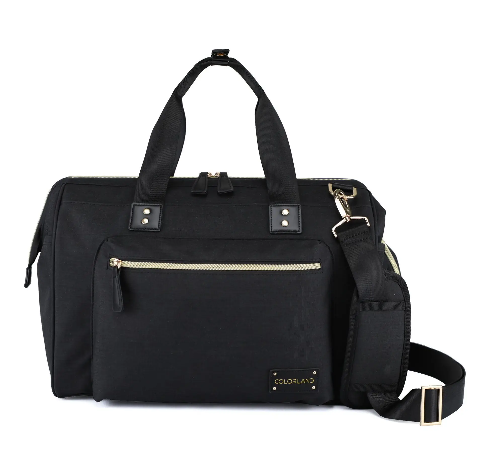 black updated design Сумка для подгузников, Большая вместительная сумка для подгузников, водонепроницаемая сумка для беременных и путешествий, дизайнерская сумка на плечо для кормления, сумка для детской коляски - Цвет: black updated design