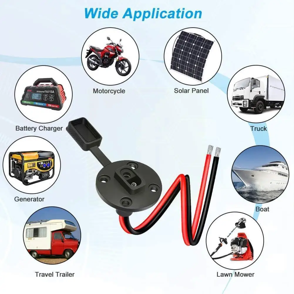 

10AWG SAE Connector Cable Socket Quick Disconnect Automotive 0.6m Panel Mount Universal Flush-Mountable For CAT Small Truck F9B8