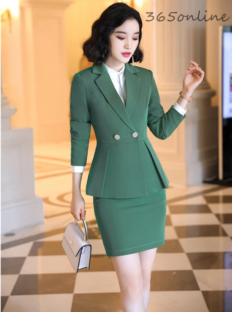 2019 Осень Зима Формальные женские деловые костюмы OL стили профессиональная