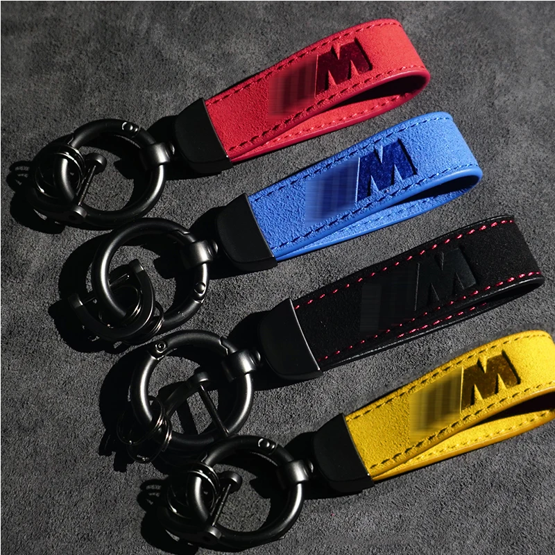 Metal Leather Car Styling Power Emblem Keychain Key Chain Rings For Bmw M X1 X3 X4 X5 X6 X7 e46 e90 f20 e60 e39 Accessories