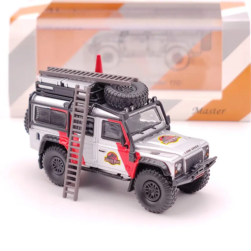 Мастер 1:64 Defender 110 Юрского периода/серебро литья под давлением модели игрушки