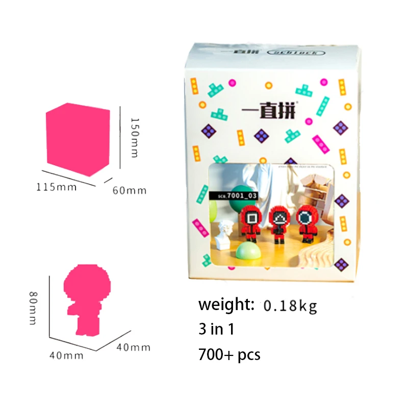 игра в кальмара Игровой конструктор кальмар Корейском стиле 3 шт. | Игрушки и