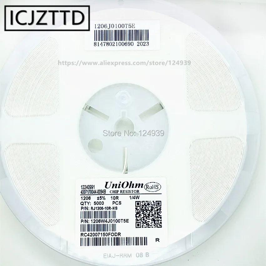 100 шт. 1/4W RJ1206 5% SMD рез 3R 3R0 3.3R 3R3 3.6R 3R6 3.9R 3R9 4.3R 4R3 4.7R 4R7 5.1R 5R1 5.6R 5R6 6.2R 6R2 6.8R 6R8 7.5R