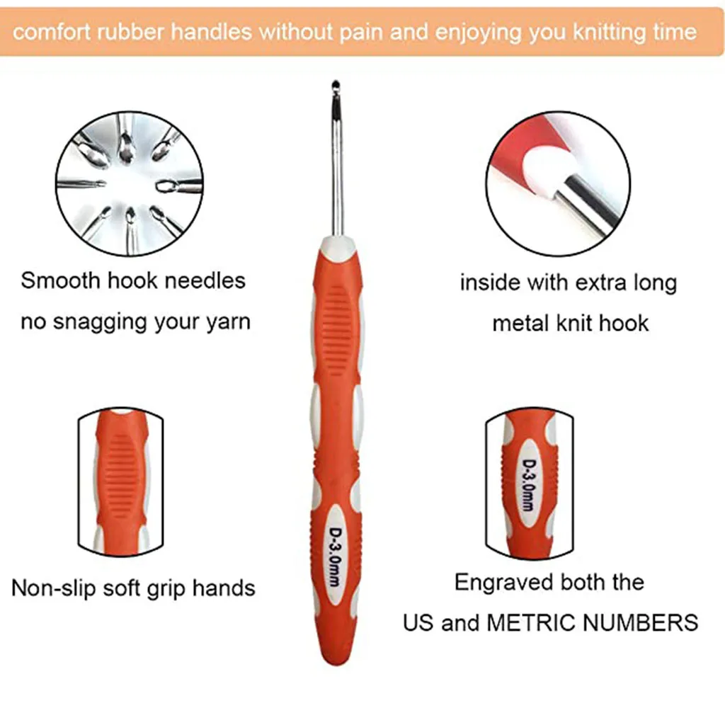 

27PCS Knitting Tool Sweater Needle Stainless Steel Aluminum Crochet Set Threading Apparel Sewing Household DIY Knit Accessories