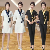 korean version of beauty salon cosmetologist work clothes female skin management tattoo manicure ear skirt work attire