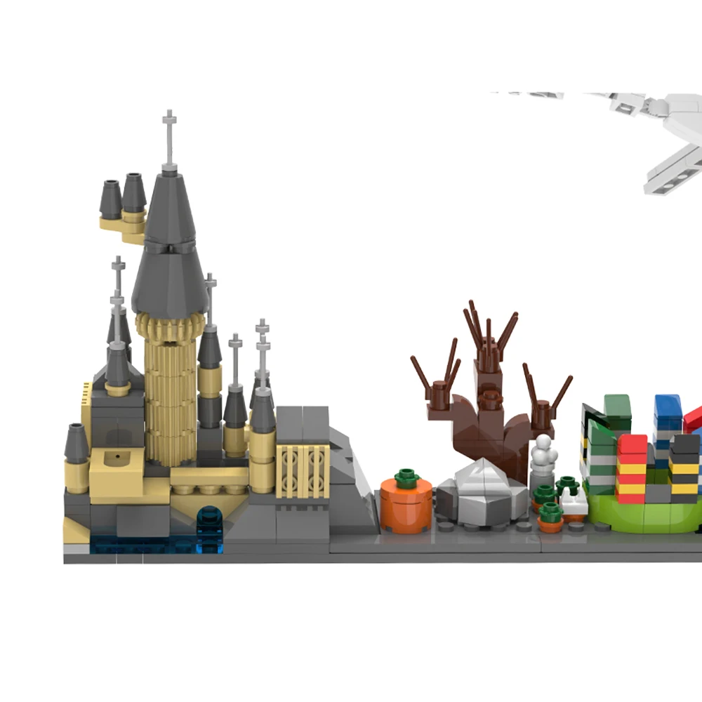 

Magic Architecture Space War Scene Back To The Future Skyline Building Blocks Assemble House Model MOC Toys Child