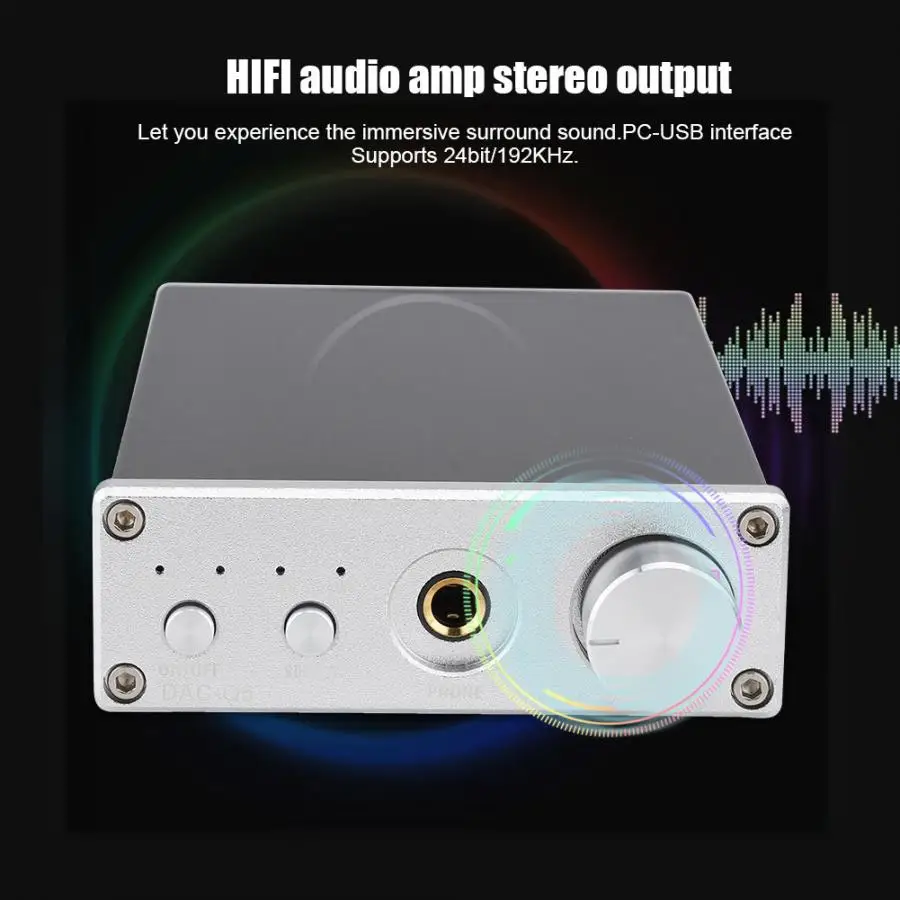 DAC-Q5 HIFI стерео 24 бит/192 кГц для RCA/6,35 мм разъем для наушников выход усилитель для наушников 110-240 в усилитель активных динамиков