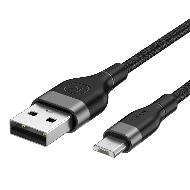 Gray KUULAA Micro USB кабель для samsung Быстрая Зарядка Кабели для мобильных телефонов MicroUSB кабель для передачи данных для Xiaomi Redmi Note 4 huawei Honor 8X - Цвет: Gray