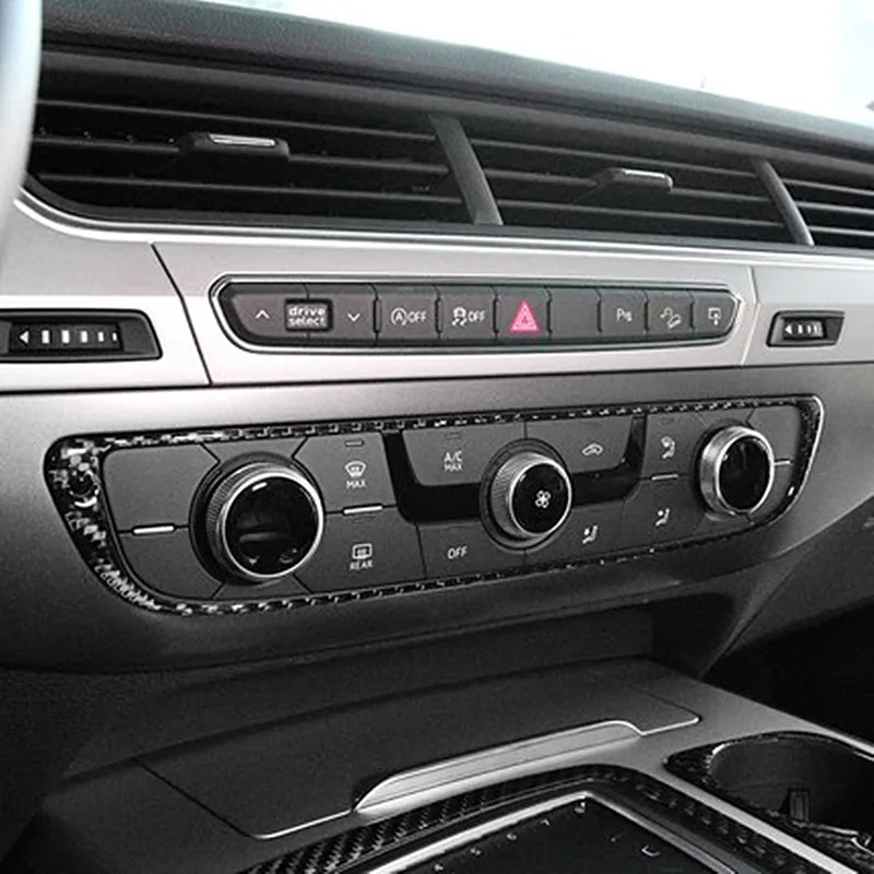 

Carbon Fiber Interior Center Control Panel Front Air Conditioning Vent Switch Buttons Cover Decoration for AUDI Q7 2016-2019