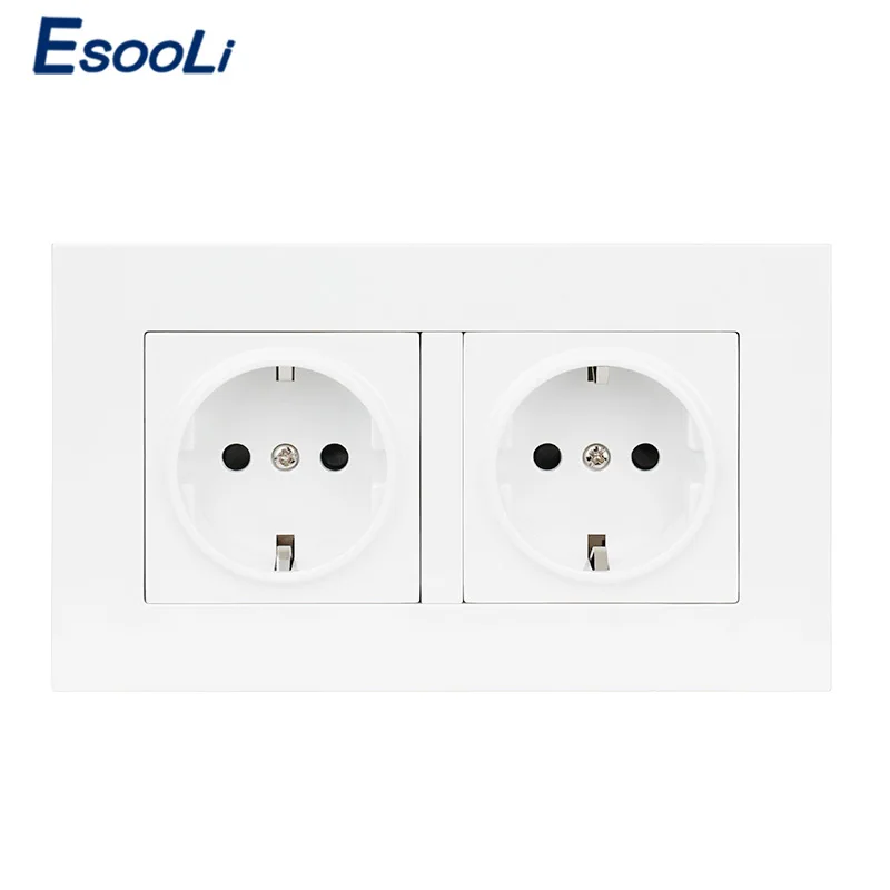Esooli Высококачественная Золотая пластиковая настенная розетка с двойным