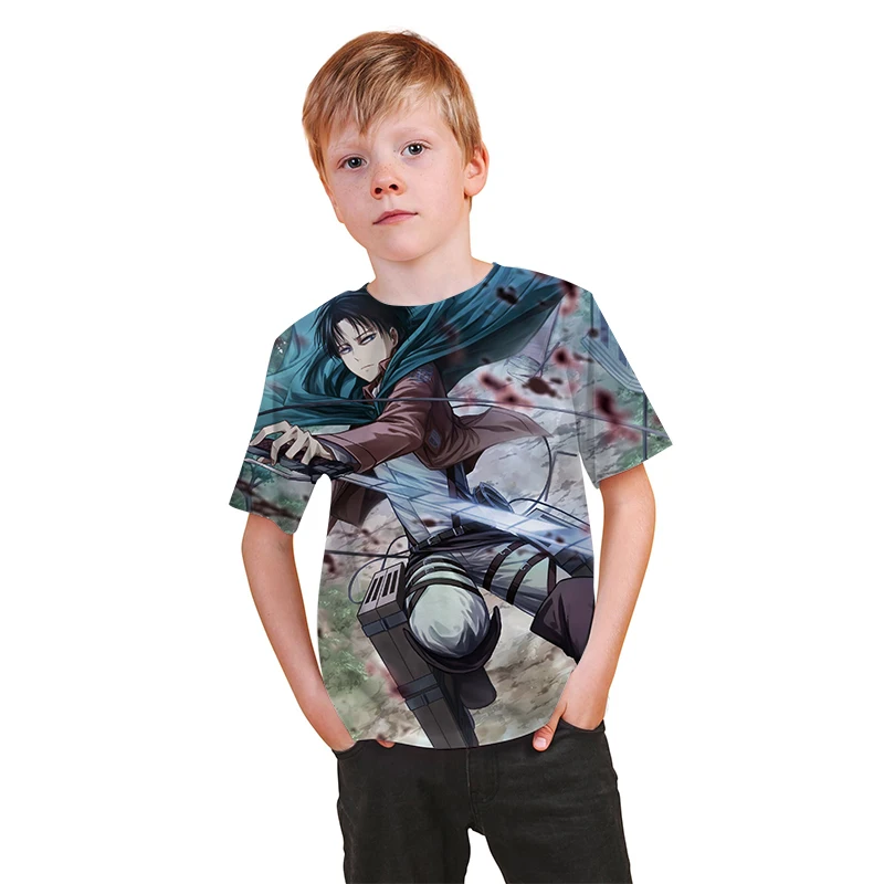 

Attack on Titan Cool Japanese Anime 3D T Shirt Kids Shingeki No Kyojin Funny Cartoon T-shirt Summer Graphic Baby Tshirt Top Tees