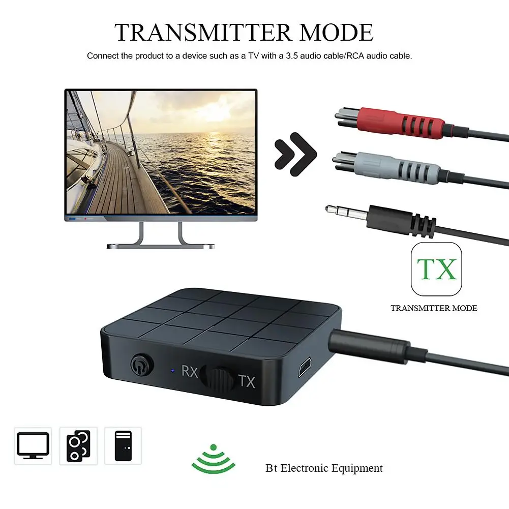 

KN321 2 in 1 Wireless Single Audio Music Receiver Transmitter 5.0 AUX 3.5mm Adapter Dongle Audio Transceiver Adapter