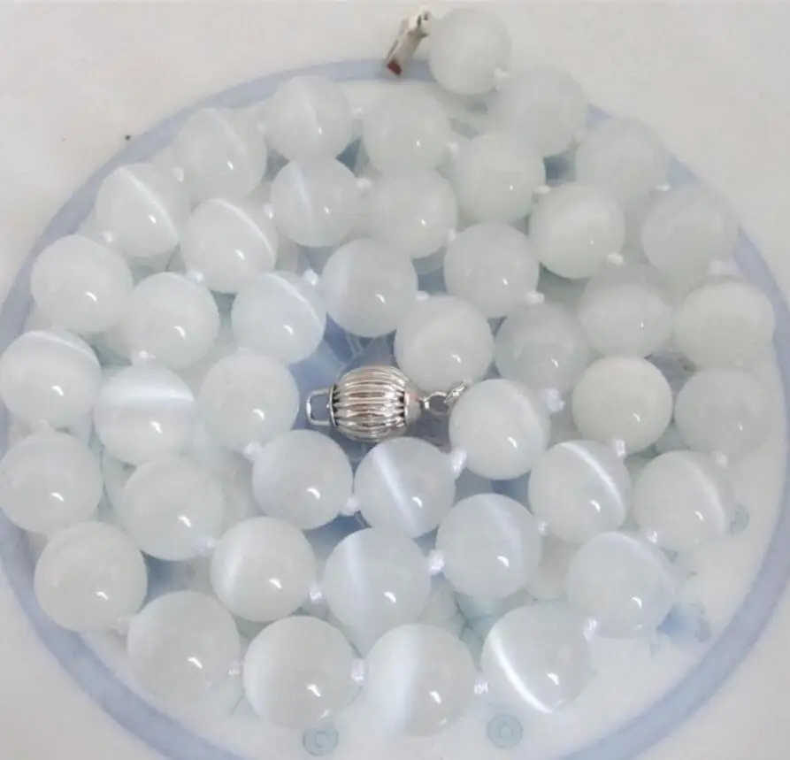 Модные ювелирные изделия Бесплатная доставка 10 мм белый опал круглые бусины