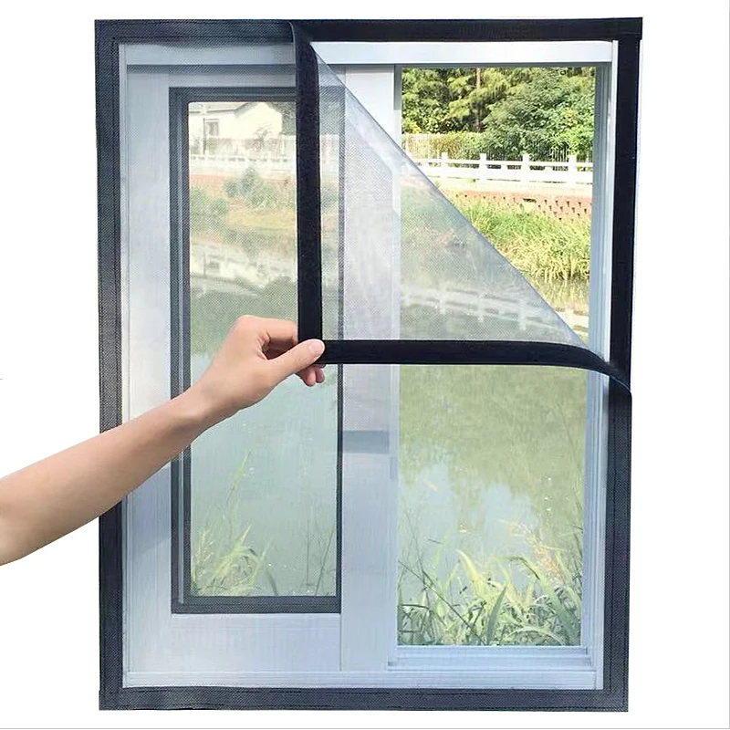 

Custom invisible anti-mosquito screens non-magnetic screen windows anti-mosquito nets self-adhesive Velcro anti-mosquito nets