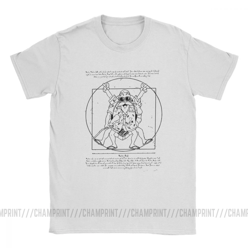 Мужская футболка Vitruvian Roshi Dragon Ball Z, забавная футболка из чистого хлопка с коротким рукавом, футболка Goku Super Saiyan Vegeta Dbz, футболка в стиле Харадзюку